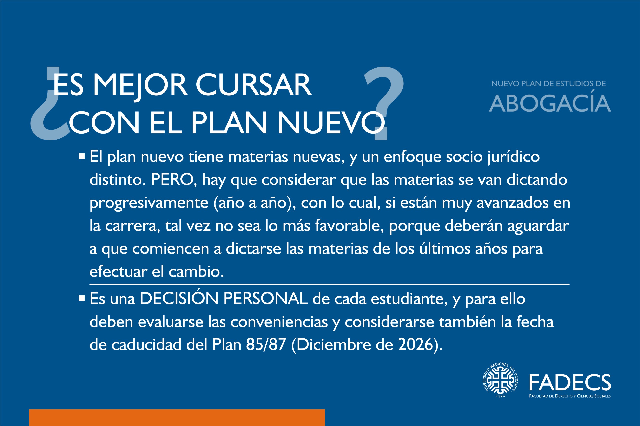 NUEVO PLAN DE ESTUDIOS DE ABOGACÍA